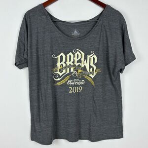 Disney Parks Epcot Germany Pavilion Food & Wine 2019 Scoop Neck Grey T-Shirt